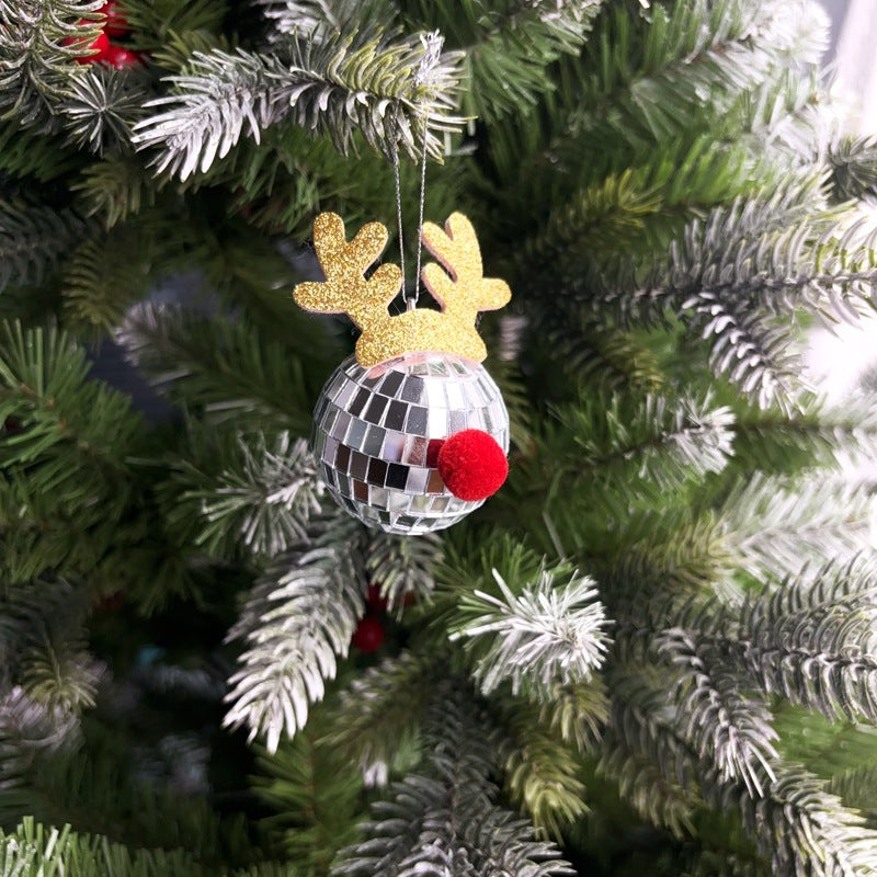 Mirror Elk Horn Christmas Ball Tree Decoration Pendant - AA Trading