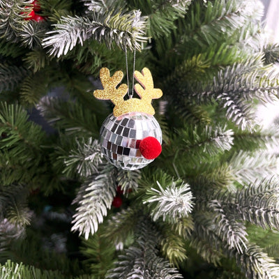 Mirror Elk Horn Christmas Ball Tree Decoration Pendant - AA Trading