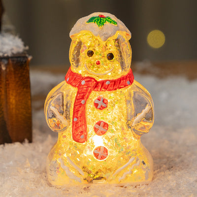 Glowing Christmas Gingerbread Man Snowman Ornament - AA Trading