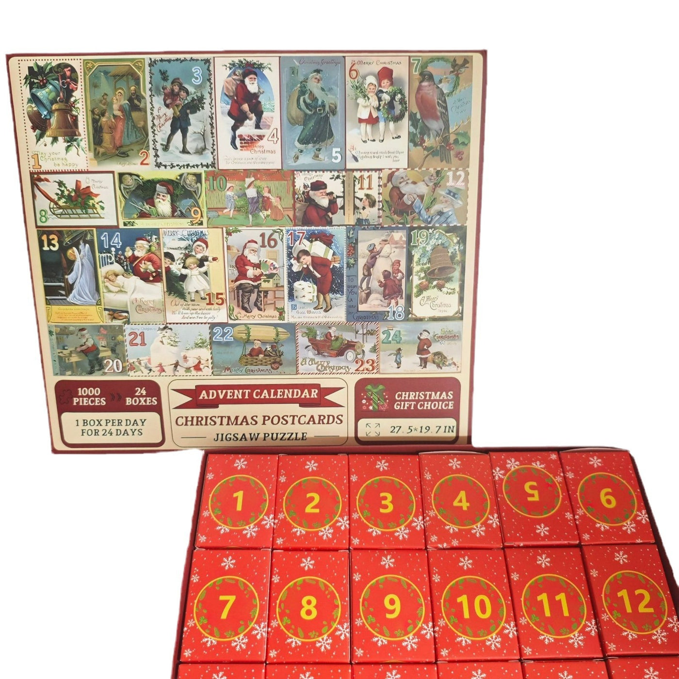 New 24 Boxes Christmas Advent Calendar Puzzle - AA Trading