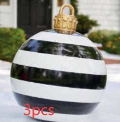 Christmas Ornament Ball Outdoor Pvc 60CM Inflatable Decorated Ball PVC Giant Big Large Balls Xmas Tree Decorations Toy Ball - AA Trading