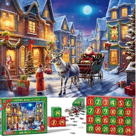 New 24 Boxes Christmas Advent Calendar Puzzle - AA Trading