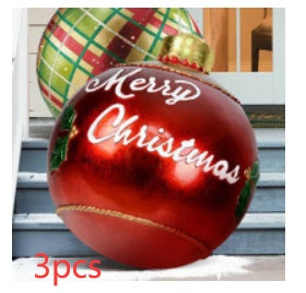 Christmas Ornament Ball Outdoor Pvc 60CM Inflatable Decorated Ball PVC Giant Big Large Balls Xmas Tree Decorations Toy Ball - AA Trading