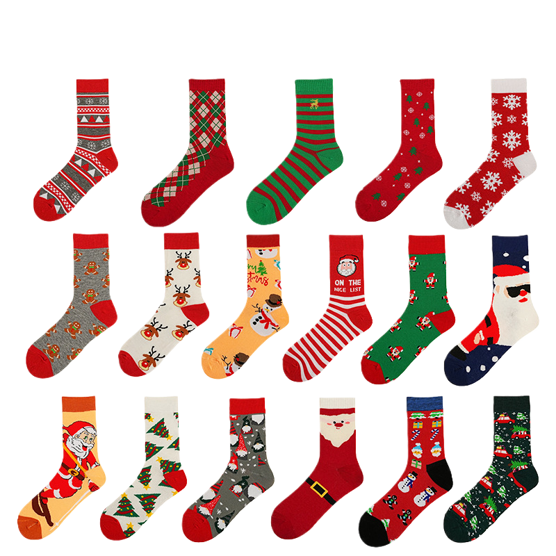 In-Stock New Large-Size Christmas Socks, Popular on European and American Cross-Border E-Commerce Platforms Like Amazon, Creative and Novel Socks, Christmas Gift Socks - AA Trading