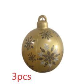 Christmas Ornament Ball Outdoor Pvc 60CM Inflatable Decorated Ball PVC Giant Big Large Balls Xmas Tree Decorations Toy Ball - AA Trading