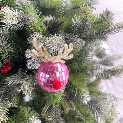 Mirror Elk Horn Christmas Ball Tree Decoration Pendant - AA Trading