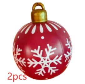 Christmas Ornament Ball Outdoor Pvc 60CM Inflatable Decorated Ball PVC Giant Big Large Balls Xmas Tree Decorations Toy Ball - AA Trading
