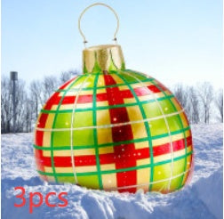 Christmas Ornament Ball Outdoor Pvc 60CM Inflatable Decorated Ball PVC Giant Big Large Balls Xmas Tree Decorations Toy Ball - AA Trading