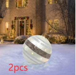 Christmas Ornament Ball Outdoor Pvc 60CM Inflatable Decorated Ball PVC Giant Big Large Balls Xmas Tree Decorations Toy Ball - AA Trading