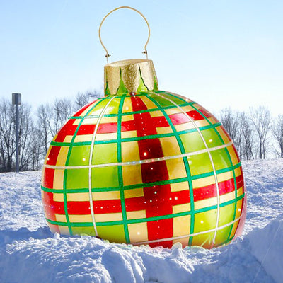 Christmas Ornament Ball Outdoor Pvc 60CM Inflatable Decorated Ball PVC Giant Big Large Balls Xmas Tree Decorations Toy Ball - AA Trading