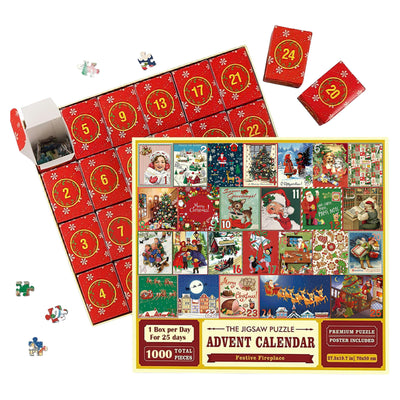 New 24 Boxes Christmas Advent Calendar Puzzle - AA Trading