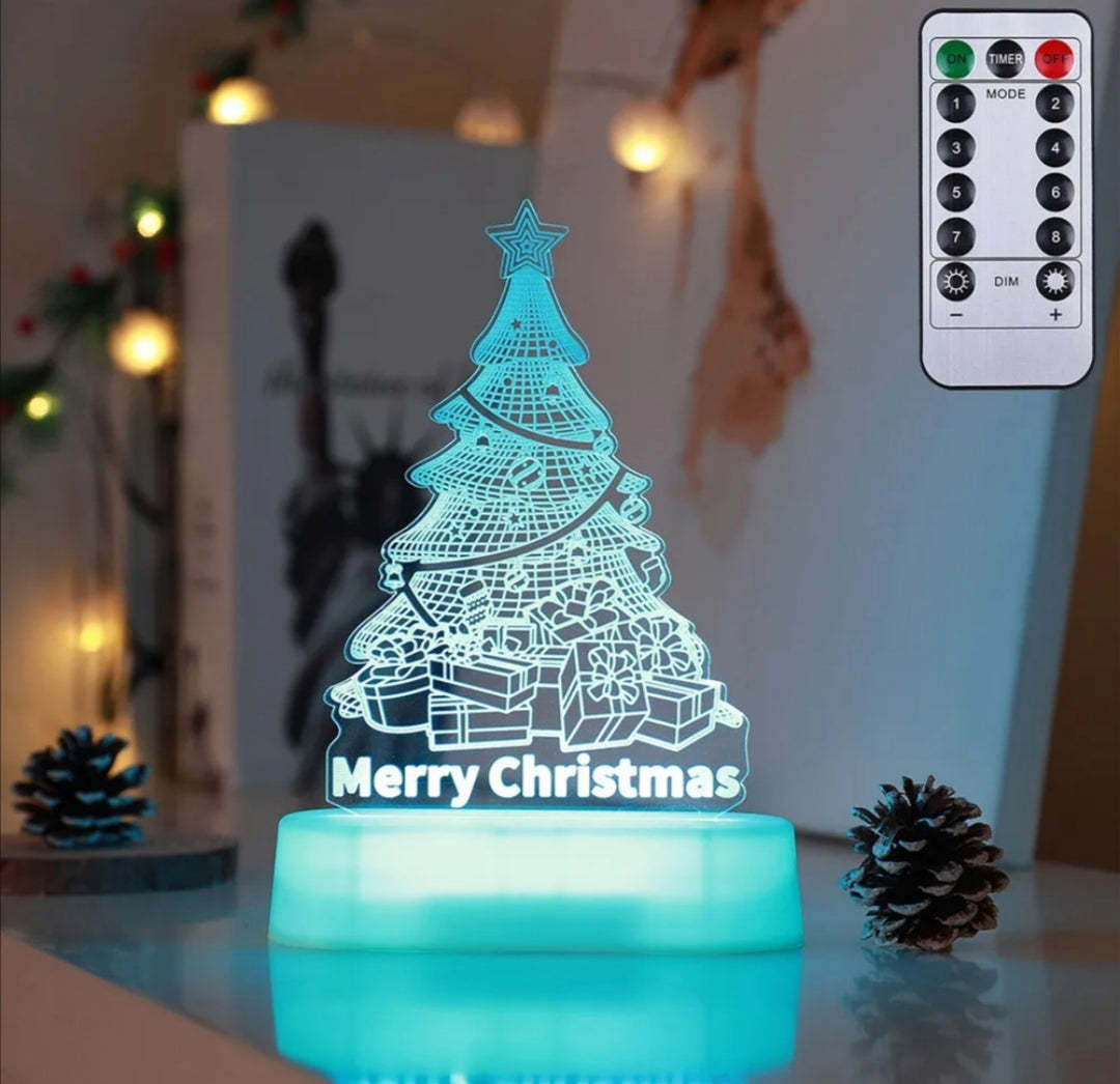 Christmas Decoration 3D Lamp Acrylic LED Night Lights New Year Valentines Day Christmas Kids Gift Christmas Ornaments - AA Trading