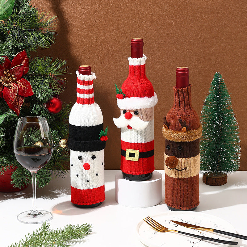 Christmas Decorative Bottle Sleeve Knitted - AA Trading
