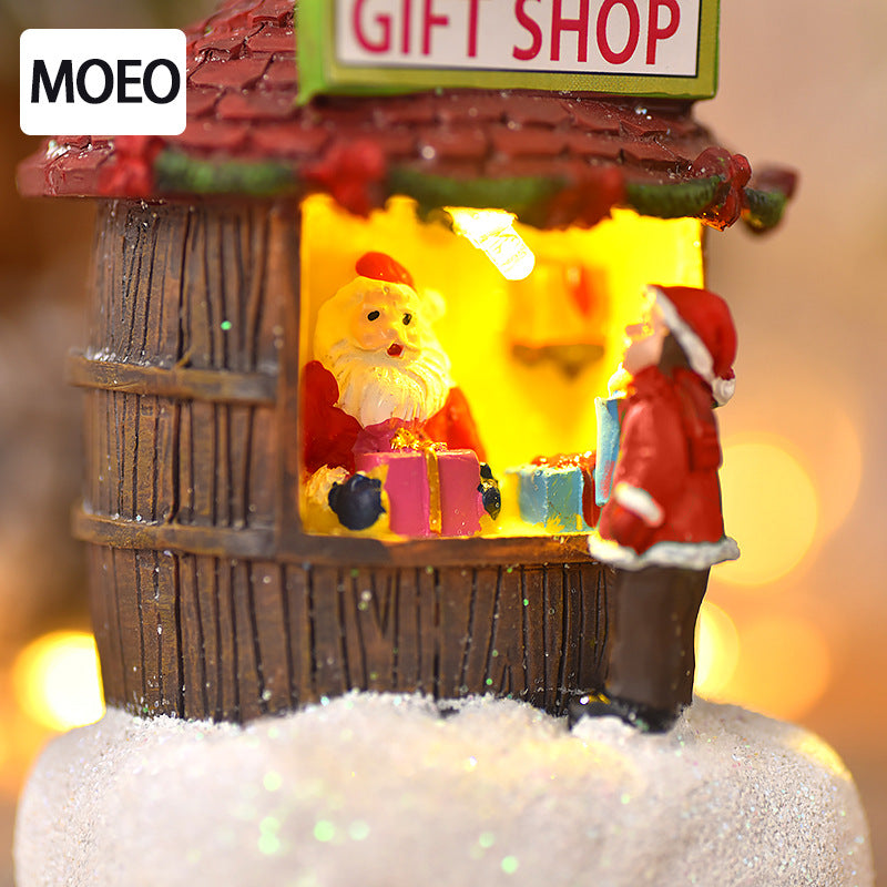 Christmas Resin Mini House Santa Shop Ornament - AA Trading