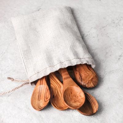 Mini Olive Wood Spoons – Handmade Spice Spoon
