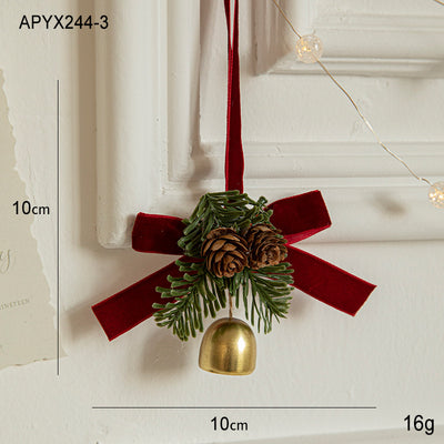 Bell Velvet Bow Ornament - AA Trading