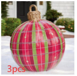 Christmas Ornament Ball Outdoor Pvc 60CM Inflatable Decorated Ball PVC Giant Big Large Balls Xmas Tree Decorations Toy Ball - AA Trading
