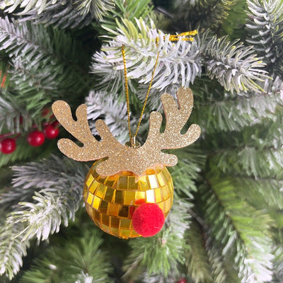 Mirror Elk Horn Christmas Ball Tree Decoration Pendant - AA Trading
