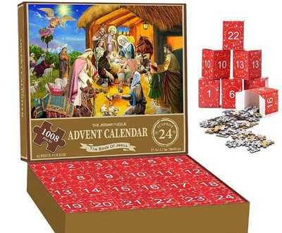 New 24 Boxes Christmas Advent Calendar Puzzle - AA Trading