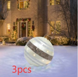 Christmas Ornament Ball Outdoor Pvc 60CM Inflatable Decorated Ball PVC Giant Big Large Balls Xmas Tree Decorations Toy Ball - AA Trading