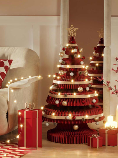 Honeycomb Foldable Accordion Christmas Tree - Christmas Decor for Neutral Nordic Home - AA Trading