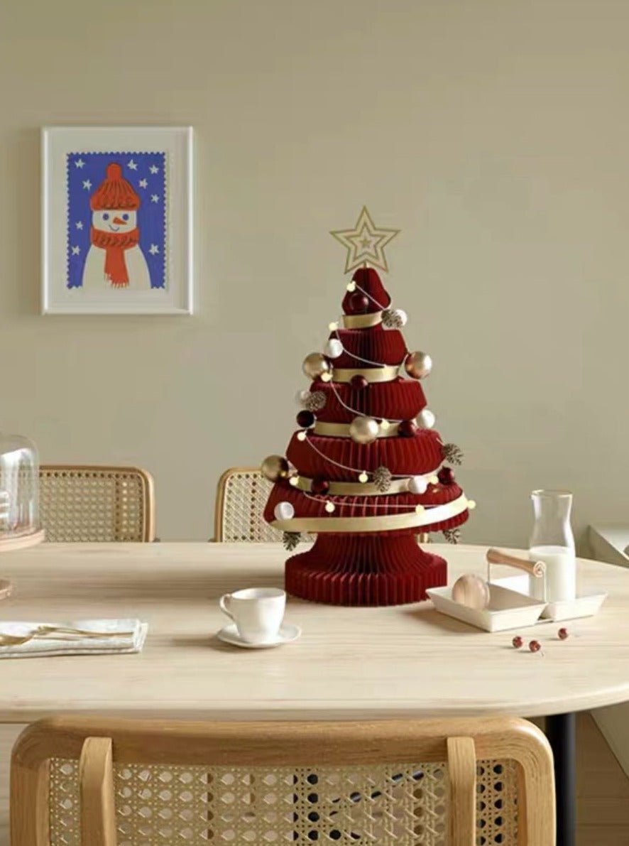 Honeycomb Foldable Accordion Christmas Tree - Christmas Decor for Neutral Nordic Home - AA Trading